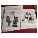 Sports Lot - Vintage Twins Yearbooks & 1990s Athlete Sketches