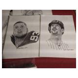 Sports Lot - Vintage Twins Yearbooks & 1990s Athlete Sketches