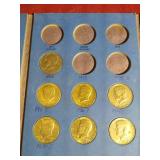 Kennedy Half Dollar Book With (12) Silver!
