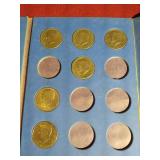 Kennedy Half Dollar Book With (12) Silver!