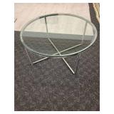 Glass and Chrome Round Coffee Table