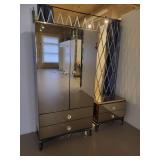 Bedroom set by Ello. Queen Bed, Armoire & Nightstand.