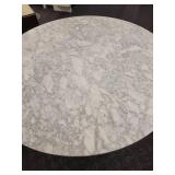 Warren Platner Style Dining Table with Marble Top and Black Iron Base.