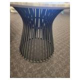 Warren Platner Style Dining Table with Marble Top and Black Iron Base.