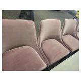 A set of 4 Velvet Fabric Dining Chairs. Lavender color.