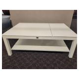 Multifunctional & Stylish White Alum Lift Table by Jardin Couture.