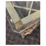 A Vintage Wrought Iron Glass Topped Table.