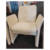 A set of Harvey Probber Fabric Designer Club Chairs w/ Casters Mid Century Modern