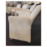 A set of Harvey Probber Fabric Designer Club Chairs w/ Casters Mid Century Modern