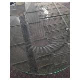 Warren Platner Style Dining Table with Crackle Glass Top.