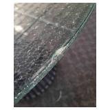 Warren Platner Style Dining Table with Crackle Glass Top.