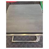 A Wood Grain Top with chrome legs Side Table.