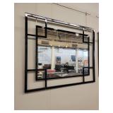 Iron Frame Mirror with a Black Geometric Frame.