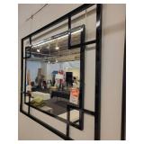 Iron Frame Mirror with a Black Geometric Frame.