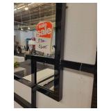 Iron Frame Mirror with a Black Geometric Frame.