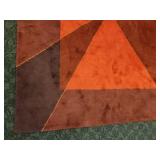 Geometric Diamond Shaped Wool Rug. 7