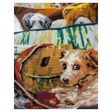 A lot of 26 Handmade Needlepoint Pillows, Fire Screen and Photo Album.