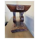 An African Ashanti Stool. Knotted design.