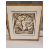 "Fool of Moon & Stars". signed Ltd Ed etching by Alice Villanueva.