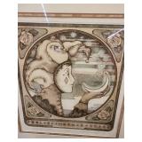 "Fool of Moon & Stars". signed Ltd Ed etching by Alice Villanueva.