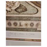 "Fool of Moon & Stars". signed Ltd Ed etching by Alice Villanueva.