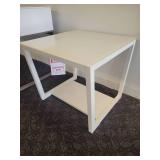 White Glass Top Calligaris Side Table.