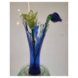 A Tall Art Glass Vase Composition.