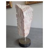 A Carved Marble Abstract Face Sculpture by Dwight Oglesby.