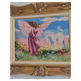 A lot of 4 Framed Handmade Needlepoint Works.