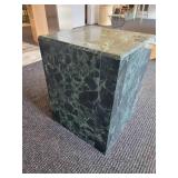 A Mid Century Dark Green Marble Pedestal.