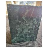 A Mid Century Dark Green Marble Pedestal.