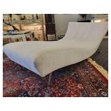 A Modern Chaise Lounge with Chrome Legs by Lazar.