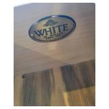 A pair of Vintage White of Mebane Asian Chinoiserie 3 Drawer Dresser.