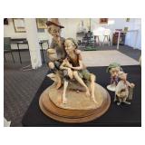 Vintage Giuseppe Armani Capodimonte Figurine. Men on Beach Rock with Wine & Pipe.