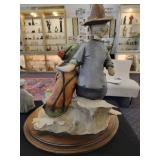 Vintage Giuseppe Armani Capodimonte Figurine. Men on Beach Rock with Wine & Pipe.