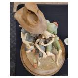 Vintage Giuseppe Armani Capodimonte Figurine. Men on Beach Rock with Wine & Pipe.