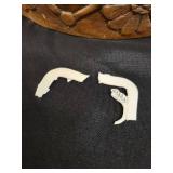 A Bone Carved Buddha Statue with Stand.