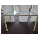Counter Height Glass Topped Table with Aluminum Legs by Johnston Casuals.