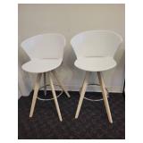 A Pair of White Calligaris Stools.