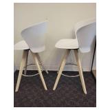 A Pair of White Calligaris Stools.