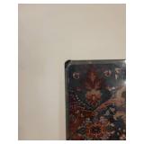 Modern Cocktail Table with a wood grain design, inset glass panel and chrome legs. Made by Fjords Furniture of Norway.