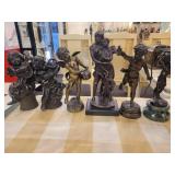 A Group of 6 Bronze Statues.