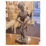 A  21" tall Bronze Statue of a Violin Player