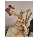 2 Metal/Bronze Statues of Girls/Young Ladies.