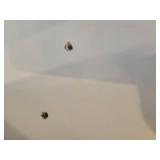 A 2 piece, 12 cubby wood storage unit in white.