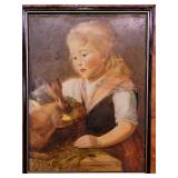 A reproduction painting on wood of Felix Schlesinger