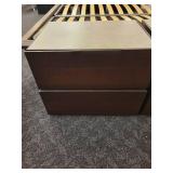 A pair of 2 Drawer Modern Nightstands.