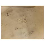 A group of items for sale: Large Brass Crane Bird, Cast Iron Dog, Decorative Box etc.