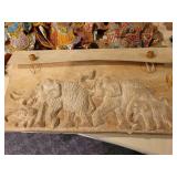 A collection of Asian themed  Items: Puppets, Photo Albums and Decor items.