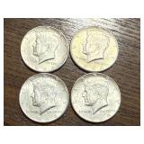 4 - 1964 Kennedy Half Dollars
